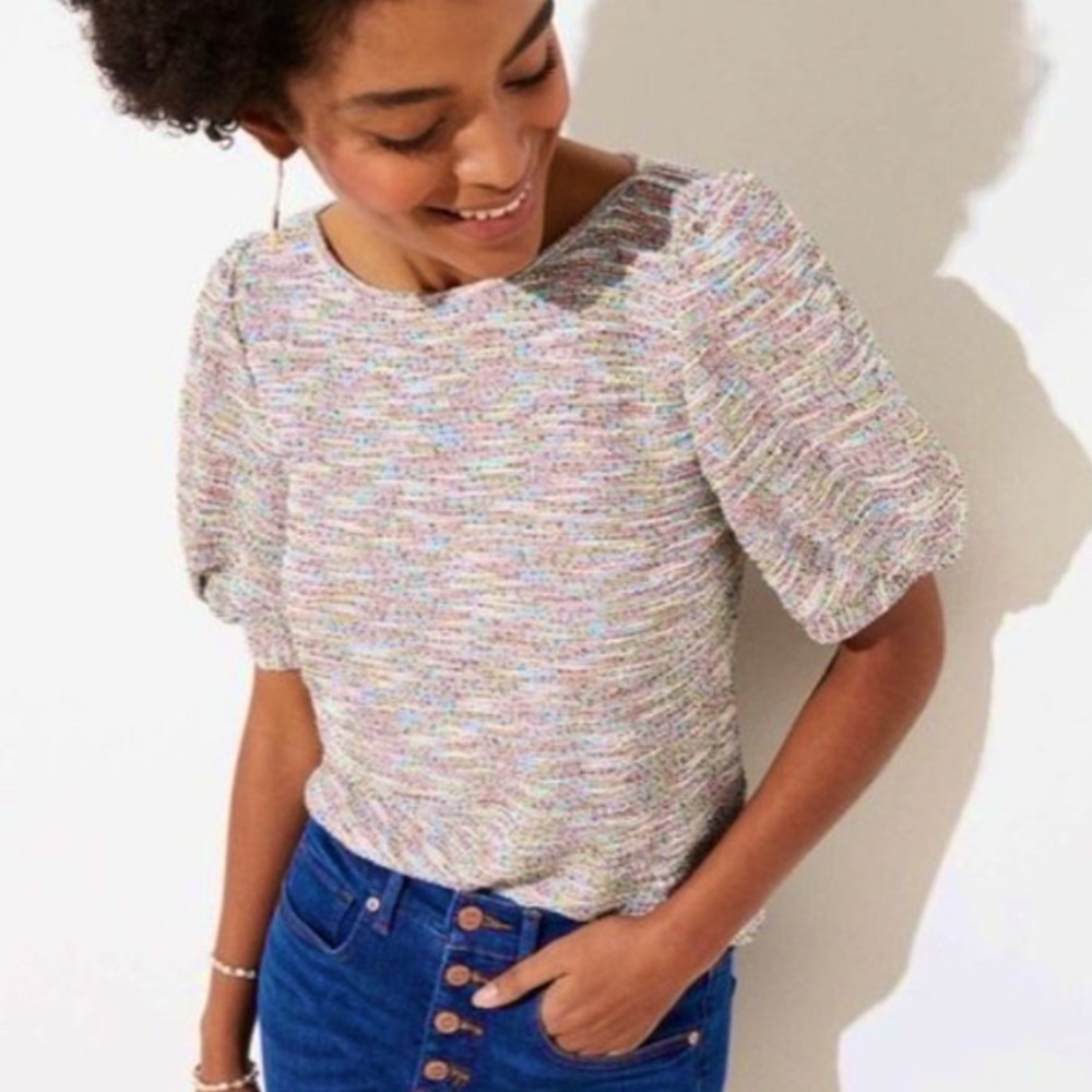 LOFT Multicolor Tweed Top